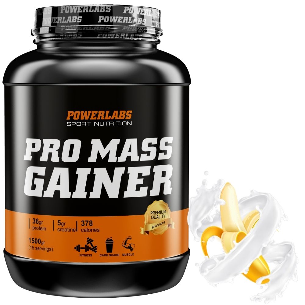 Гейнер PowerLabs Pro Mass Gainer Гейнер для набора массы 1500 g Банан